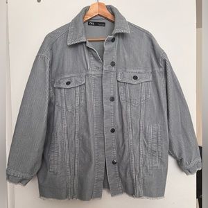 Zara blue corduroy shirt jacket